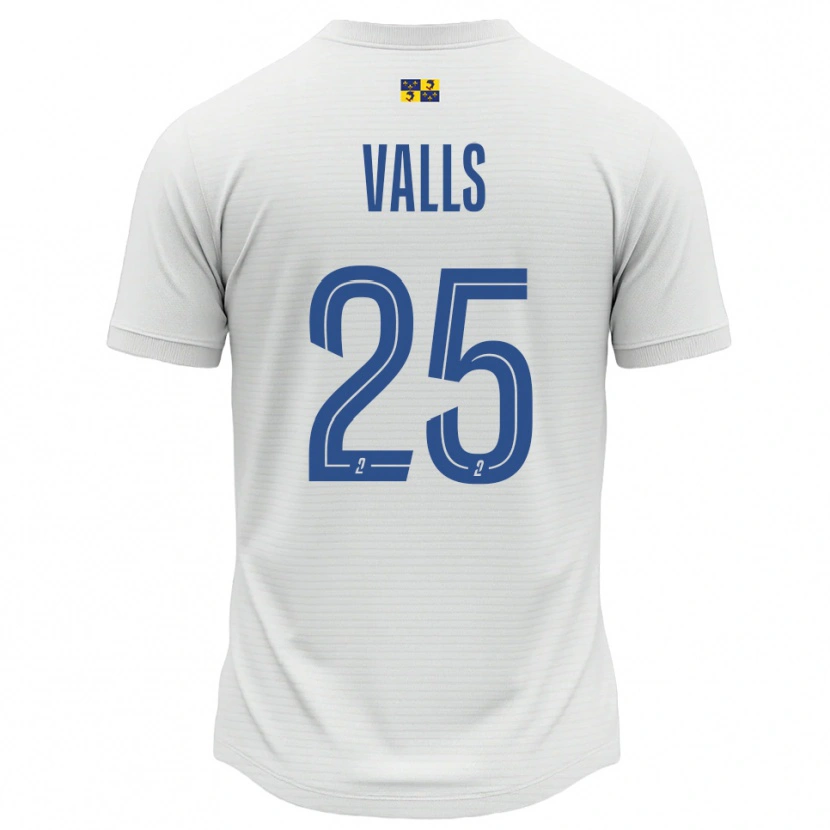 Danxen Dames Théo Valls #25 Wit Blauw Uitshirt Uittenue 2025/26 T-Shirt