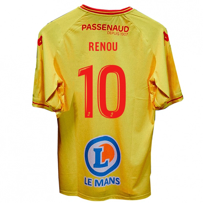Danxen Dames Baptiste Renou #10 Geel Uitshirt Uittenue 2025/26 T-Shirt