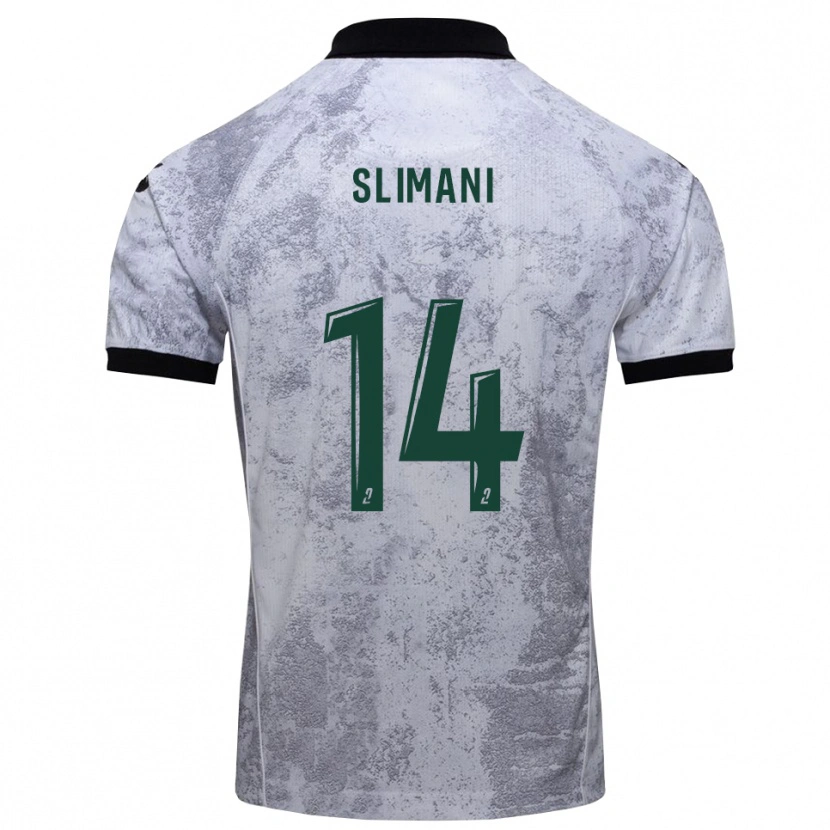Danxen Dames Rayan Slimani #14 Wit Zwart Uitshirt Uittenue 2025/26 T-Shirt