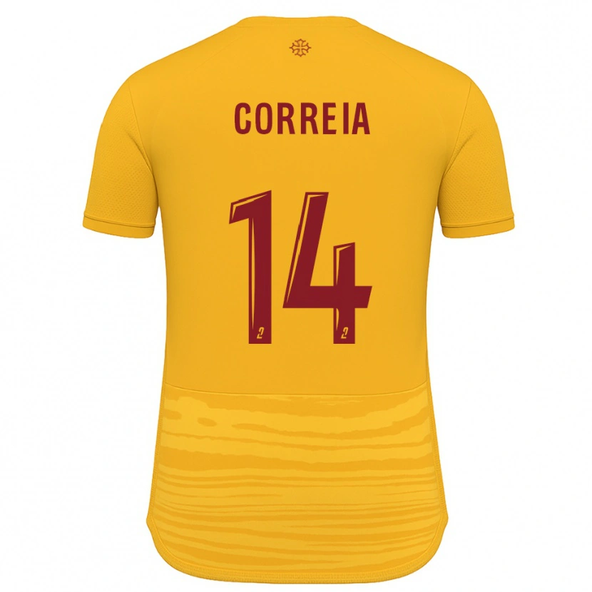 Danxen Dames Tiago Correia #14 Oranje Bourgondisch Uitshirt Uittenue 2025/26 T-Shirt