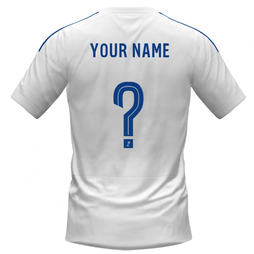 Danxen Dames Uw Naam #0 Wit Blauw Uitshirt Uittenue 2025/26 T-Shirt