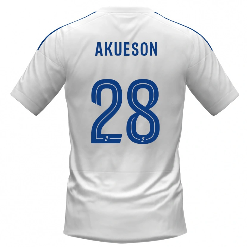 Danxen Dames Gustave Akueson #28 Wit Blauw Uitshirt Uittenue 2025/26 T-Shirt