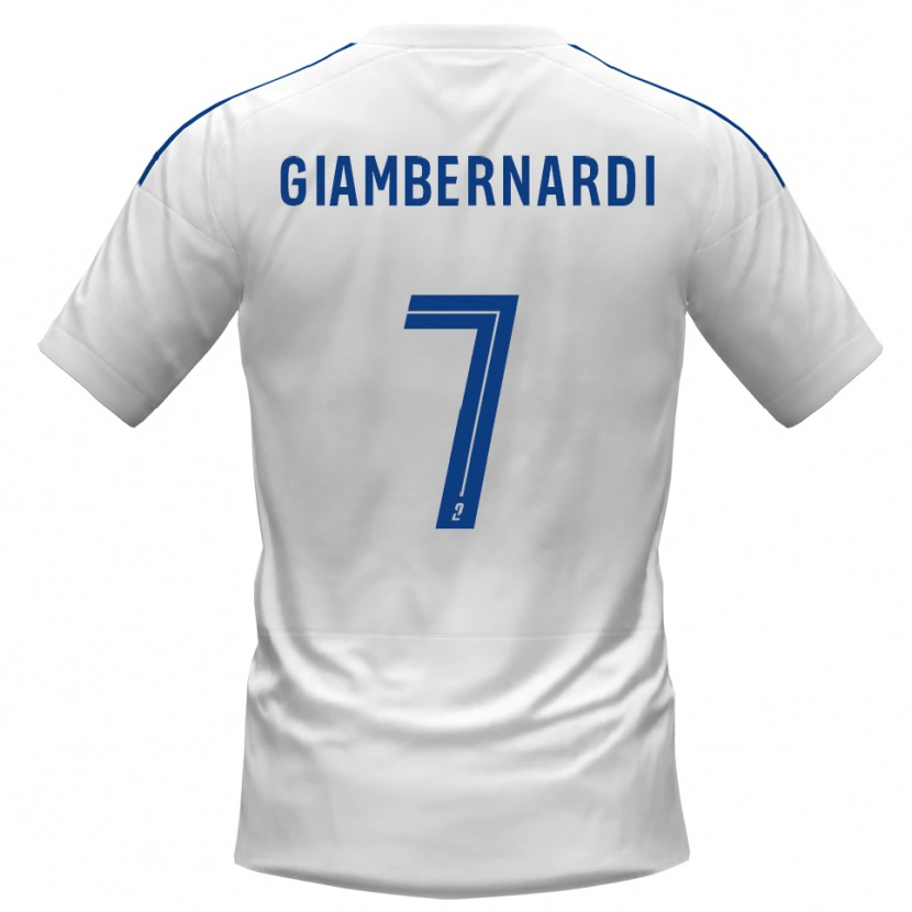 Danxen Dames Anthony Giambernardi #7 Wit Blauw Uitshirt Uittenue 2025/26 T-Shirt