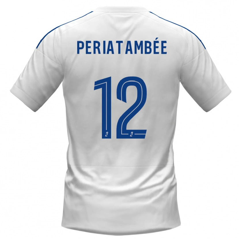 Danxen Dames Tanis Periatambée #12 Wit Blauw Uitshirt Uittenue 2025/26 T-Shirt