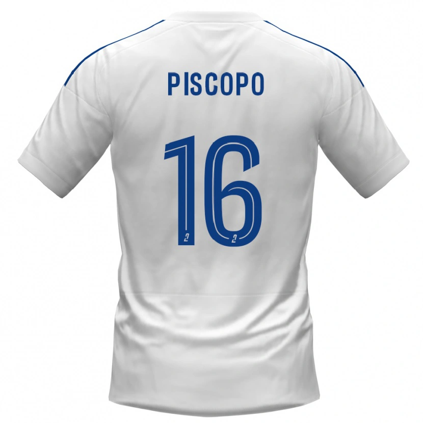 Danxen Dames Ange Piscopo #16 Wit Blauw Uitshirt Uittenue 2025/26 T-Shirt