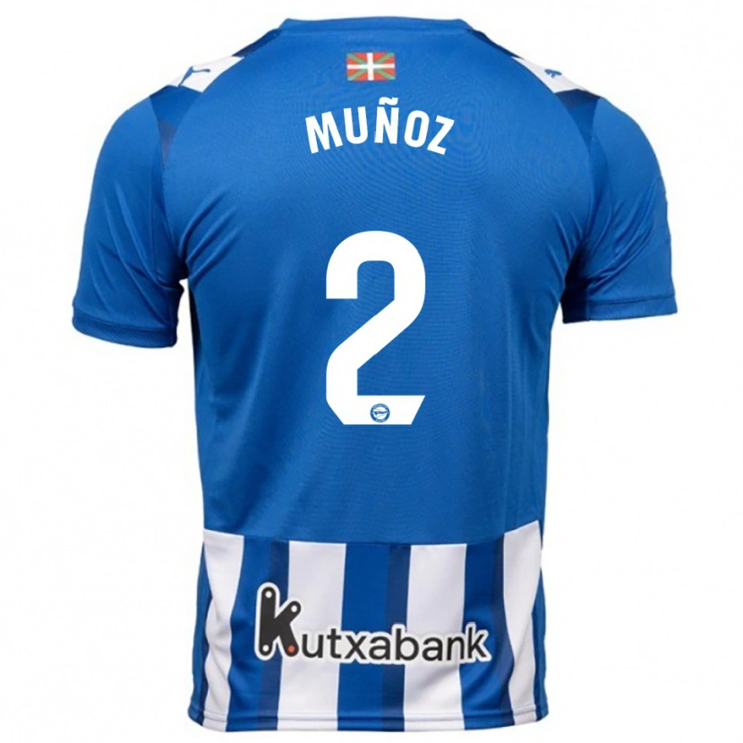 Danxen Kinderen Egoitz Muñoz #2 Blauw Wit Thuisshirt Thuistenue 2025/26 T-Shirt