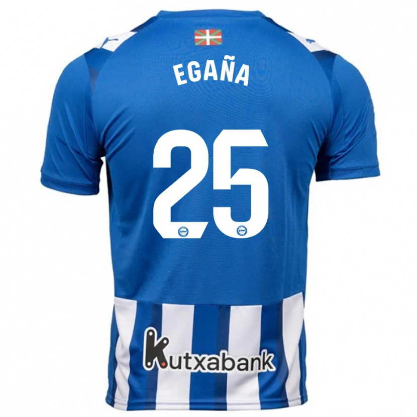 Danxen Kinderen Eider Egaña #25 Blauw Wit Thuisshirt Thuistenue 2025/26 T-Shirt