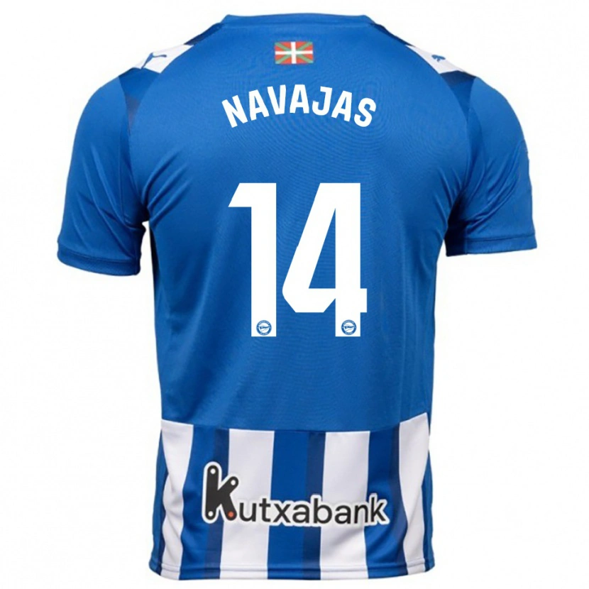 Danxen Kinderen Laura Navajas #14 Blauw Wit Thuisshirt Thuistenue 2025/26 T-Shirt