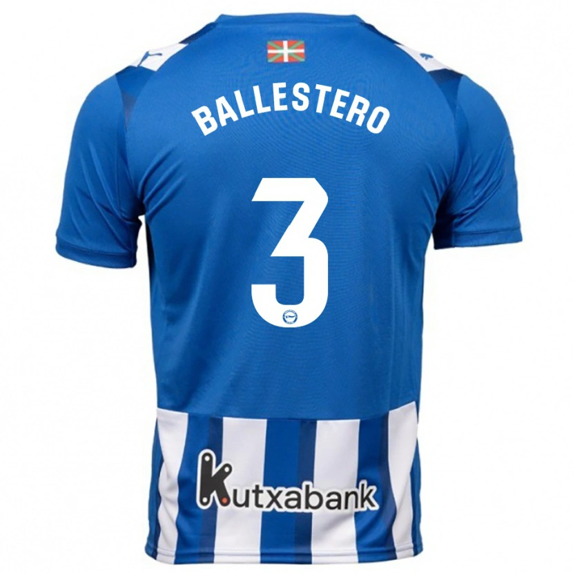 Danxen Kinderen Carlos Ballestero #3 Blauw Wit Thuisshirt Thuistenue 2025/26 T-Shirt