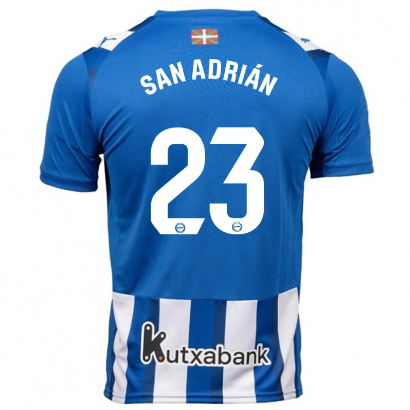 Danxen Kinderen Marta San Adrián #23 Blauw Wit Thuisshirt Thuistenue 2025/26 T-Shirt