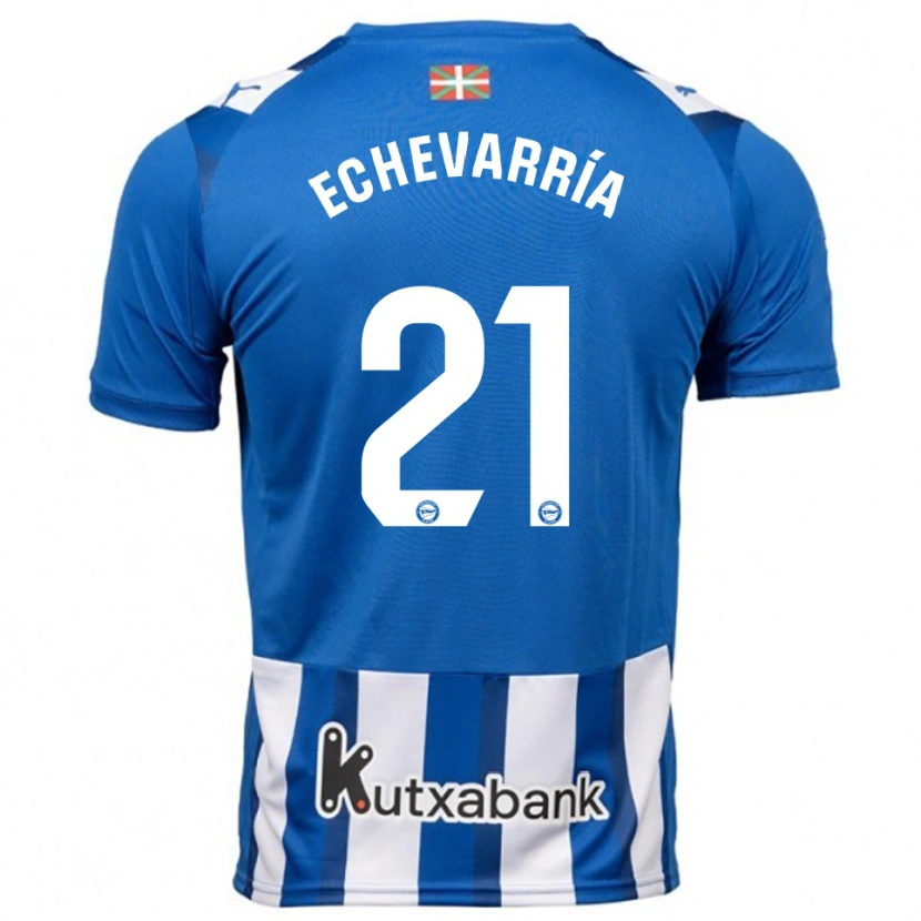 Danxen Kinderen Martin Echevarría #21 Blauw Wit Thuisshirt Thuistenue 2025/26 T-Shirt