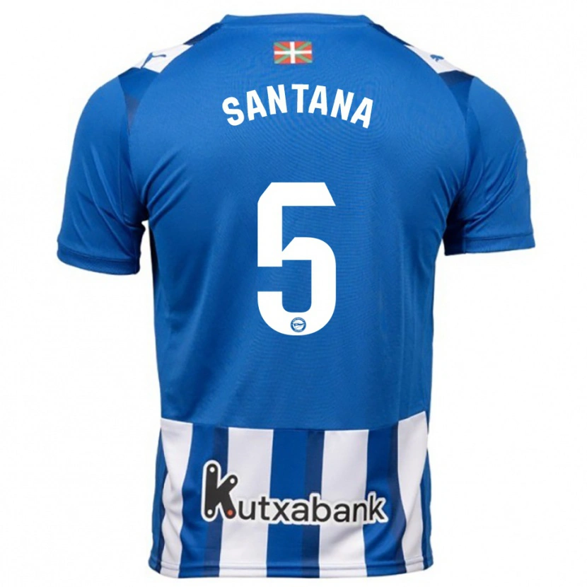 Danxen Kinderen Vanesa Santana #5 Blauw Wit Thuisshirt Thuistenue 2025/26 T-Shirt