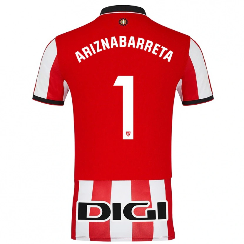 Danxen Kinderen Oier Ariznabarreta #1 Rood Wit Thuisshirt Thuistenue 2025/26 T-Shirt