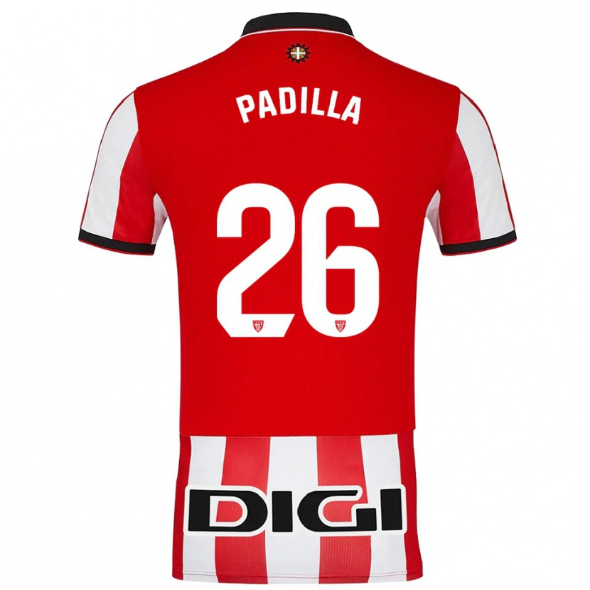 Danxen Kinderen Álex Padilla #26 Rood Wit Thuisshirt Thuistenue 2025/26 T-Shirt