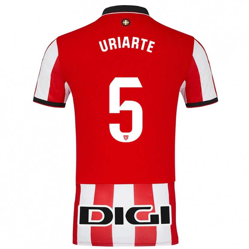 Danxen Kinderen Naroa Uriarte Urazurrutia #5 Rood Wit Thuisshirt Thuistenue 2025/26 T-Shirt