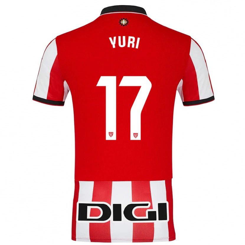 Danxen Kinderen Yuri Berchiche #17 Rood Wit Thuisshirt Thuistenue 2025/26 T-Shirt