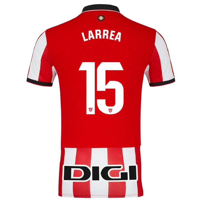 Danxen Kinderen Beñat Larrea #15 Rood Wit Thuisshirt Thuistenue 2025/26 T-Shirt