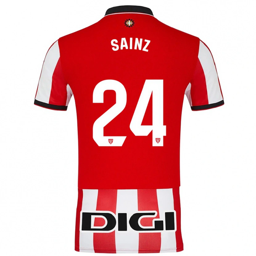 Danxen Kinderen Iñigo Sainz #24 Rood Wit Thuisshirt Thuistenue 2025/26 T-Shirt