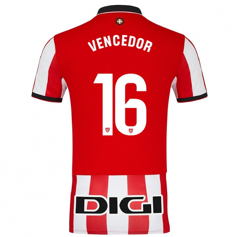 Danxen Kinderen Unai Vencedor #16 Rood Wit Thuisshirt Thuistenue 2025/26 T-Shirt