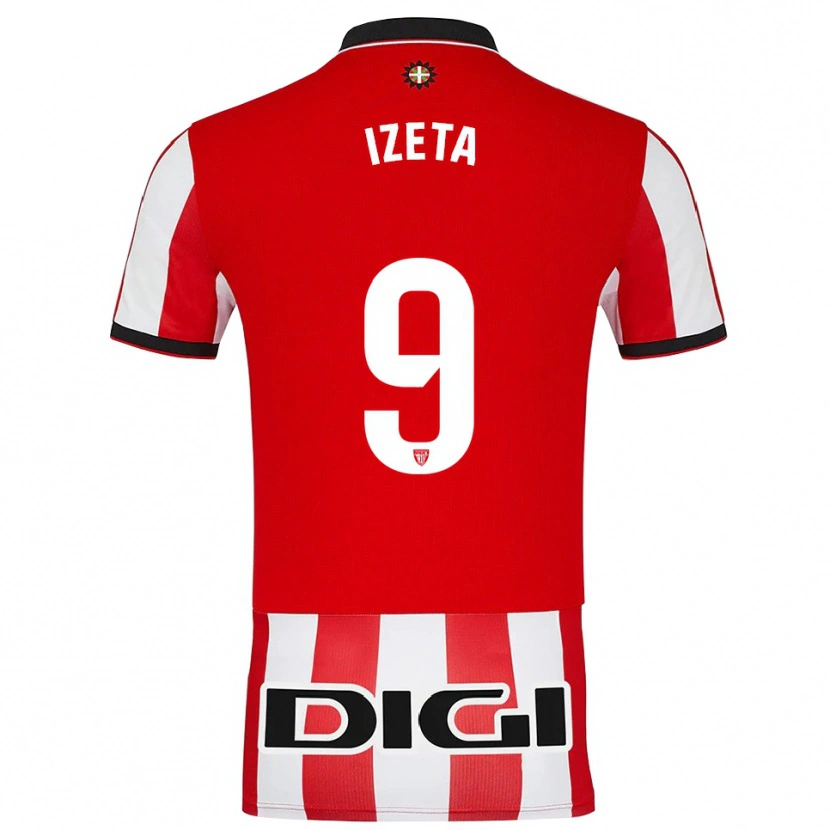 Danxen Kinderen Urko Izeta #9 Rood Wit Thuisshirt Thuistenue 2025/26 T-Shirt