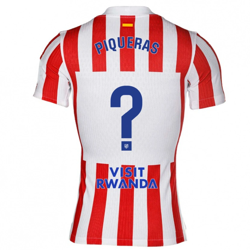 Danxen Kinderen Diego Piqueras #0 Rood Wit Thuisshirt Thuistenue 2025/26 T-Shirt