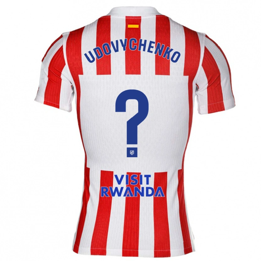 Danxen Kinderen Glib Udovychenko #0 Rood Wit Thuisshirt Thuistenue 2025/26 T-Shirt