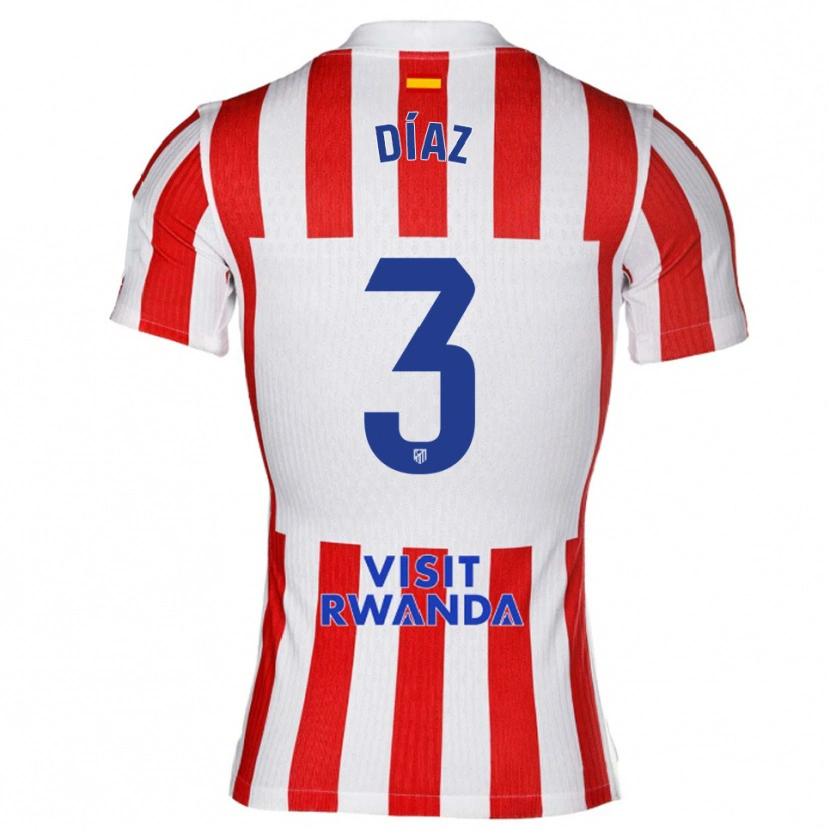 Danxen Kinderen Julio Díaz #3 Rood Wit Thuisshirt Thuistenue 2025/26 T-Shirt