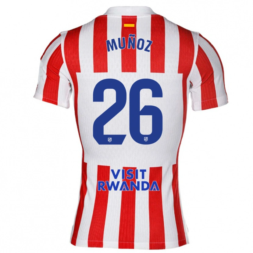 Danxen Kinderen Izan Muñoz #26 Rood Wit Thuisshirt Thuistenue 2025/26 T-Shirt
