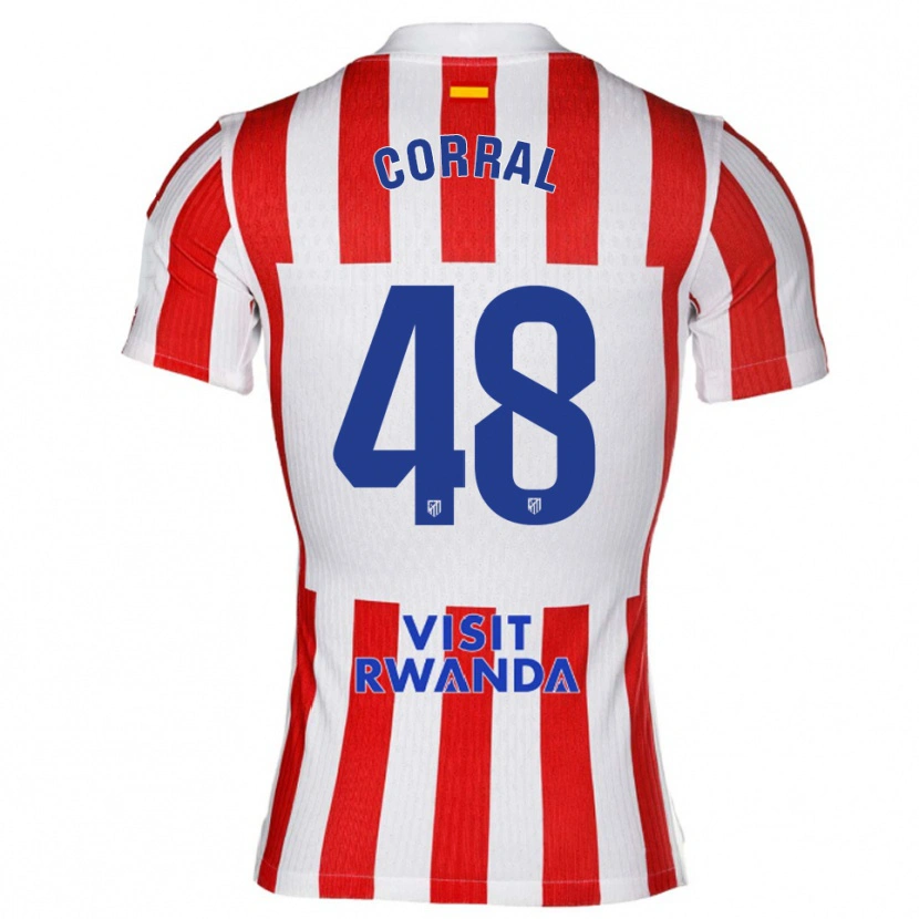 Danxen Kinderen Adrián Corral #48 Rood Wit Thuisshirt Thuistenue 2025/26 T-Shirt
