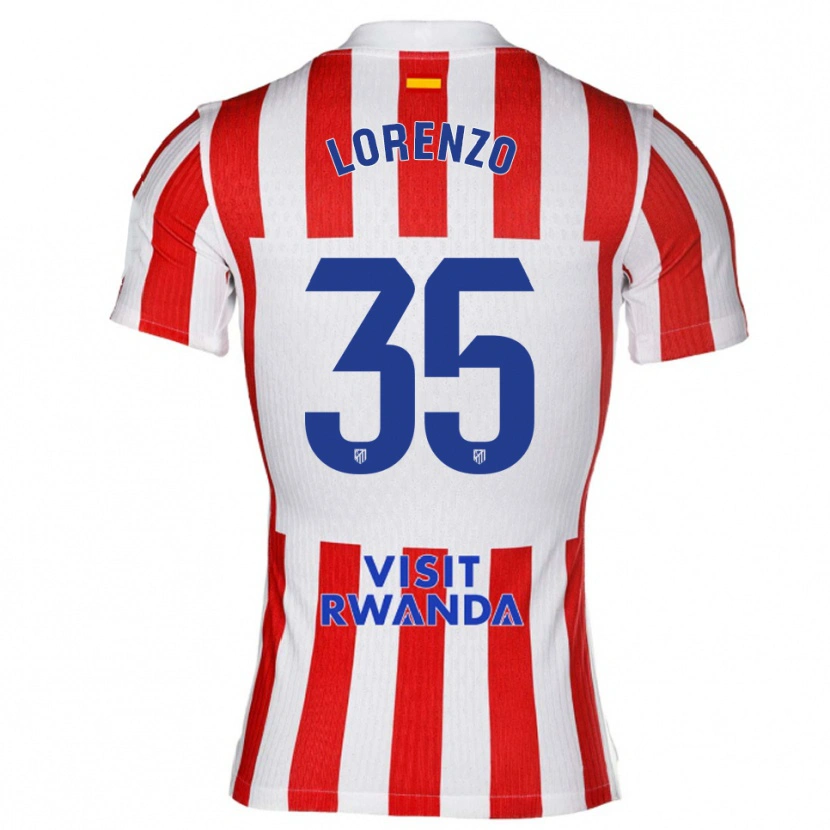 Danxen Kinderen Diego Lorenzo #35 Rood Wit Thuisshirt Thuistenue 2025/26 T-Shirt
