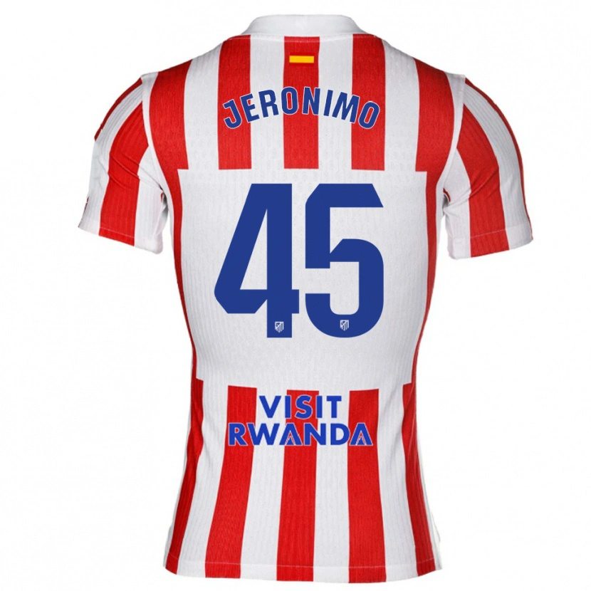 Danxen Kinderen Isaiah Jeronimo #45 Rood Wit Thuisshirt Thuistenue 2025/26 T-Shirt