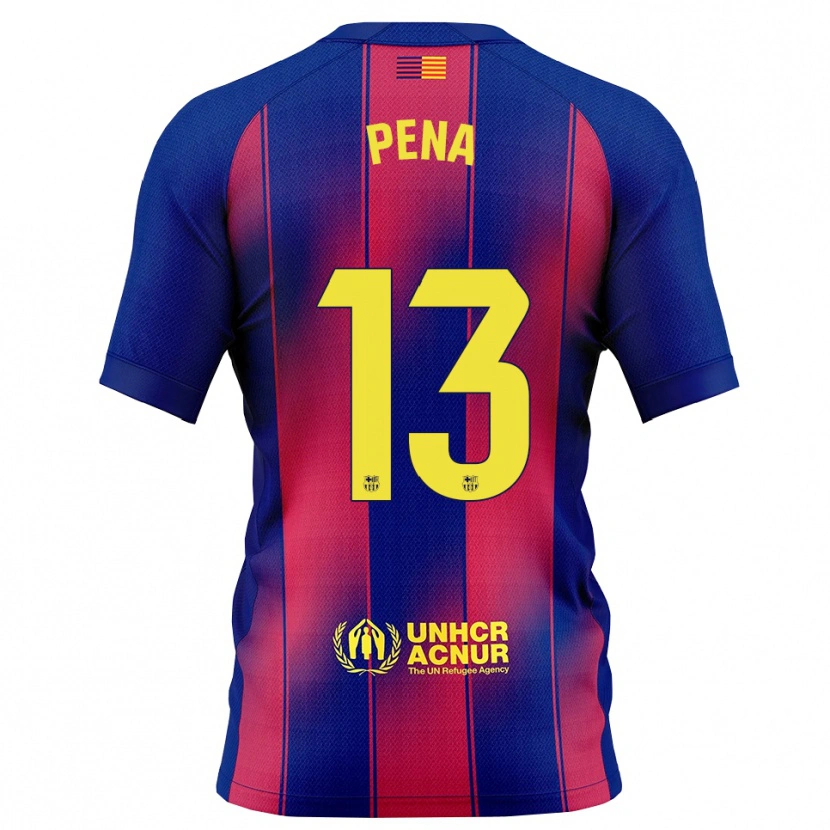 Danxen Kinderen Iñaki Peña #13 Blauw Rood Thuisshirt Thuistenue 2025/26 T-Shirt