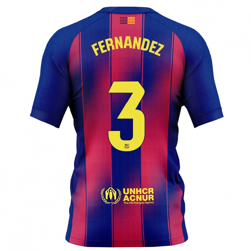 Danxen Kinderen Jana Fernandez #3 Blauw Rood Thuisshirt Thuistenue 2025/26 T-Shirt
