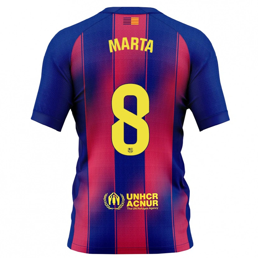 Danxen Kinderen Marta Torrejón #8 Blauw Rood Thuisshirt Thuistenue 2025/26 T-Shirt