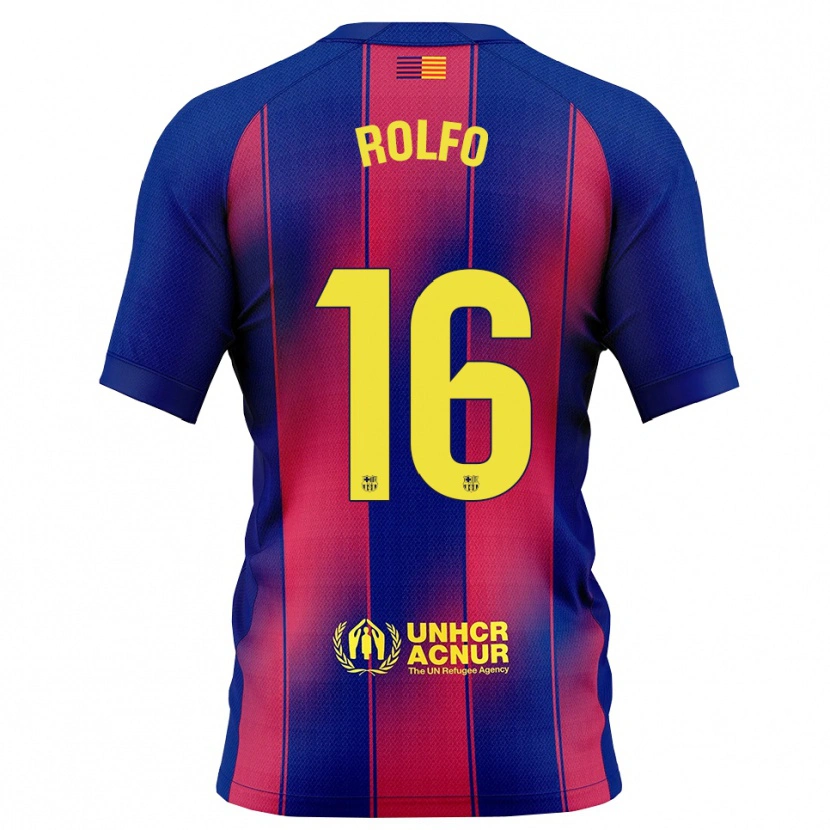 Danxen Kinderen Fridolina Rolfö #16 Blauw Rood Thuisshirt Thuistenue 2025/26 T-Shirt