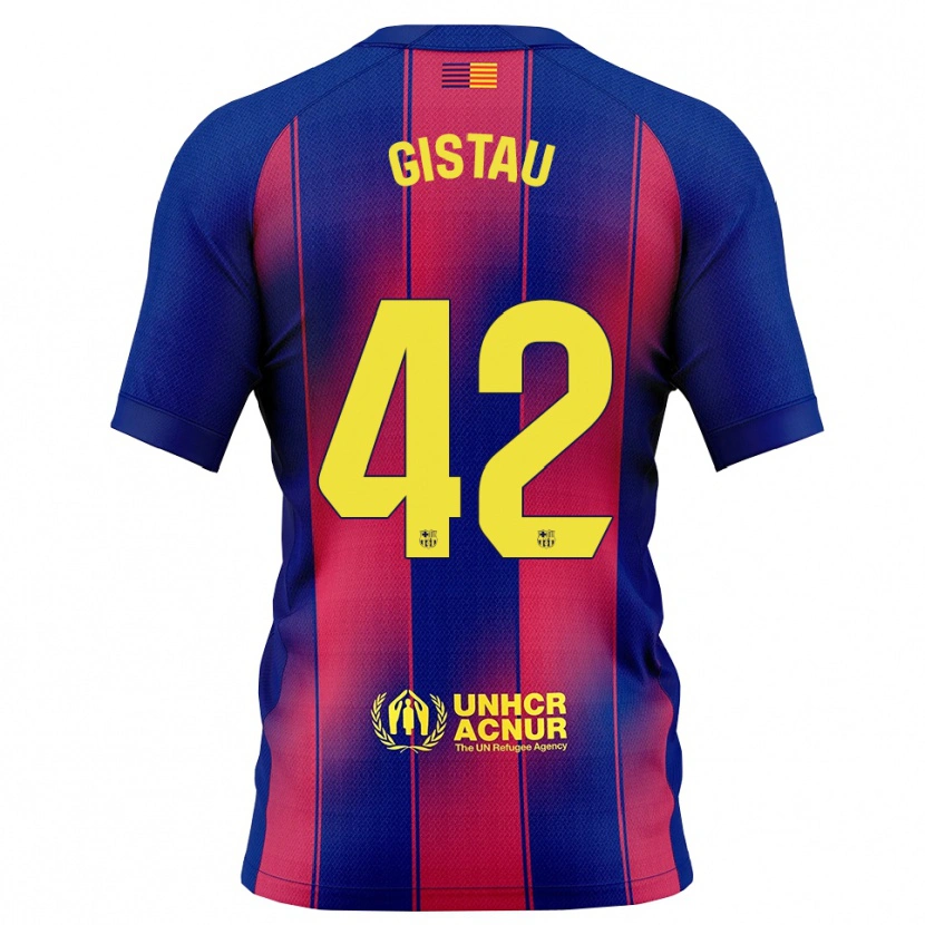 Danxen Kinderen Òscar Gistau #42 Blauw Rood Thuisshirt Thuistenue 2025/26 T-Shirt