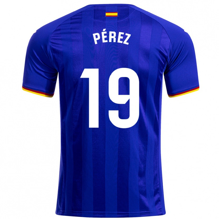 Danxen Kinderen Joselu Pérez #19 Blauw Rood Geel Thuisshirt Thuistenue 2025/26 T-Shirt