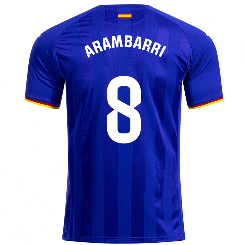 Danxen Kinderen Mauro Arambarri #8 Blauw Rood Geel Thuisshirt Thuistenue 2025/26 T-Shirt
