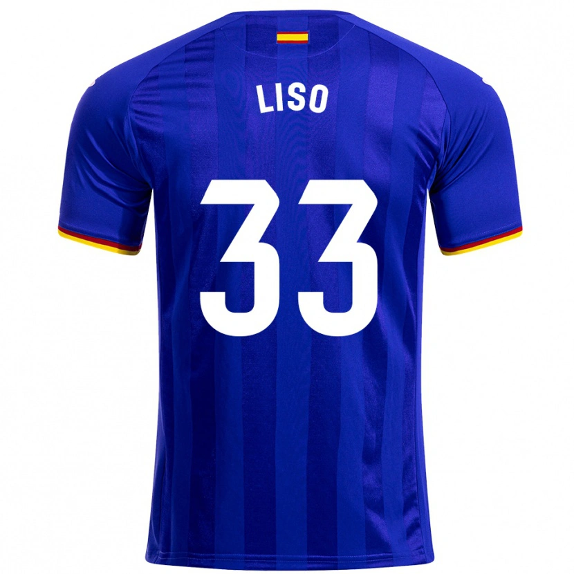 Danxen Kinderen Adrián Liso #33 Blauw Rood Geel Thuisshirt Thuistenue 2025/26 T-Shirt