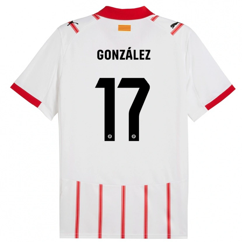 Danxen Kinderen Mario González #17 Wit Rood Thuisshirt Thuistenue 2025/26 T-Shirt