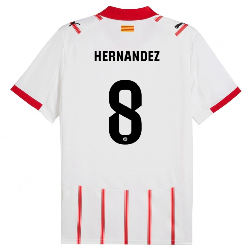 Danxen Kinderen Sofia Hernández #8 Wit Rood Thuisshirt Thuistenue 2025/26 T-Shirt