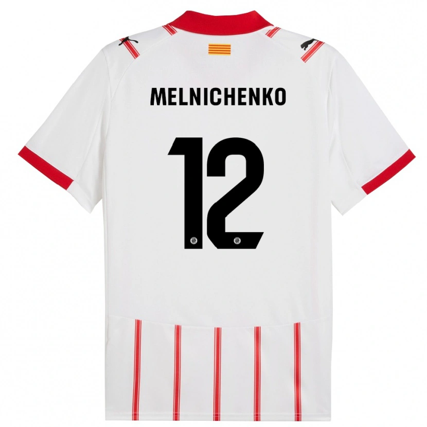 Danxen Kinderen Dmytro Melnichenko #12 Wit Rood Thuisshirt Thuistenue 2025/26 T-Shirt