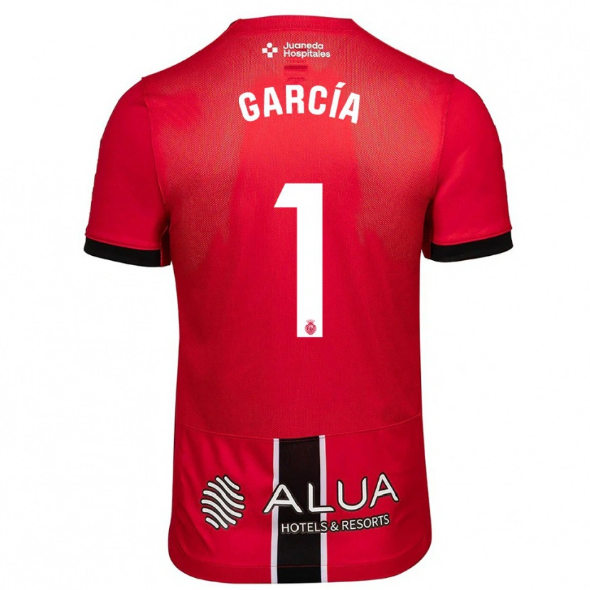 Danxen Kinderen Pere García #1 Rood Zwart Thuisshirt Thuistenue 2025/26 T-Shirt