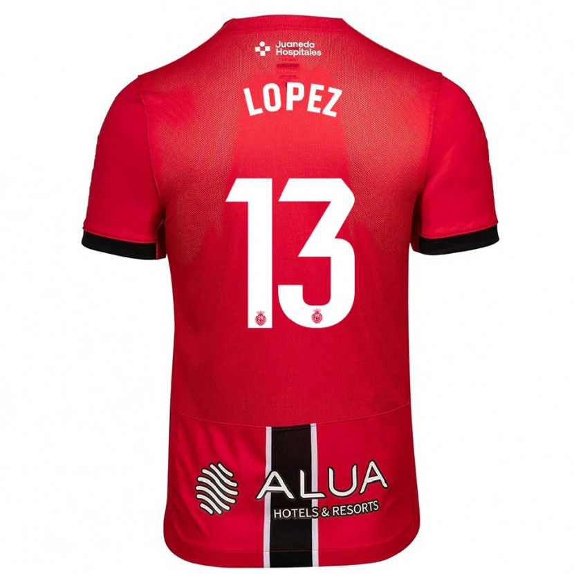 Danxen Kinderen Iván López #13 Rood Zwart Thuisshirt Thuistenue 2025/26 T-Shirt