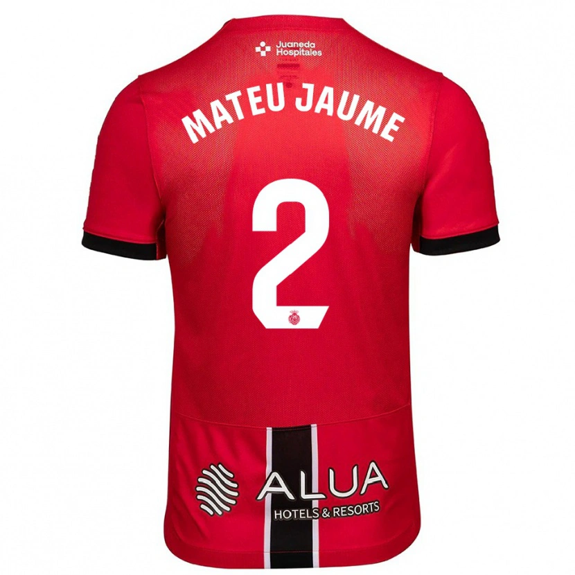 Danxen Kinderen Mateu Morey #2 Rood Zwart Thuisshirt Thuistenue 2025/26 T-Shirt