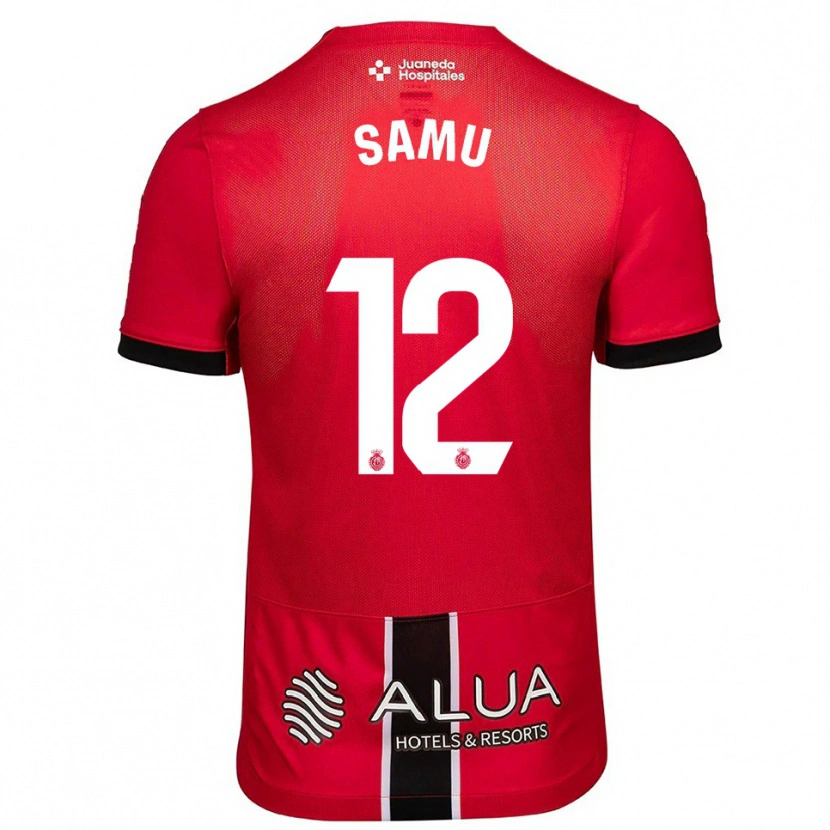 Danxen Kinderen Samú Costa #12 Rood Zwart Thuisshirt Thuistenue 2025/26 T-Shirt
