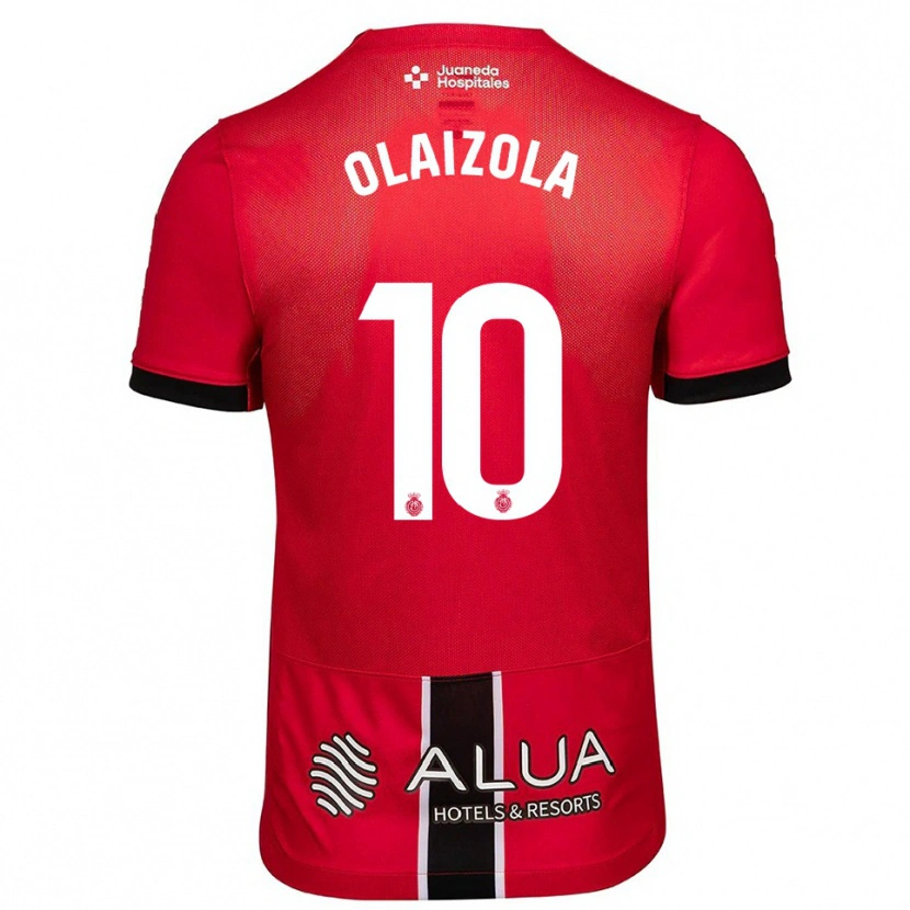 Danxen Kinderen Javier Olaizola #10 Rood Zwart Thuisshirt Thuistenue 2025/26 T-Shirt
