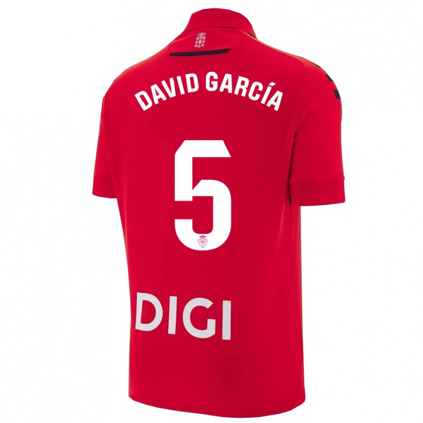 Danxen Kinderen David García #5 Rood Zwart Thuisshirt Thuistenue 2025/26 T-Shirt
