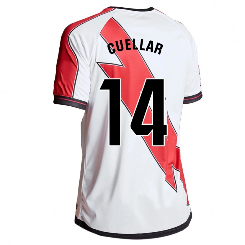 Danxen Kinderen Alberto Cuéllar #14 Wit Rood Thuisshirt Thuistenue 2025/26 T-Shirt