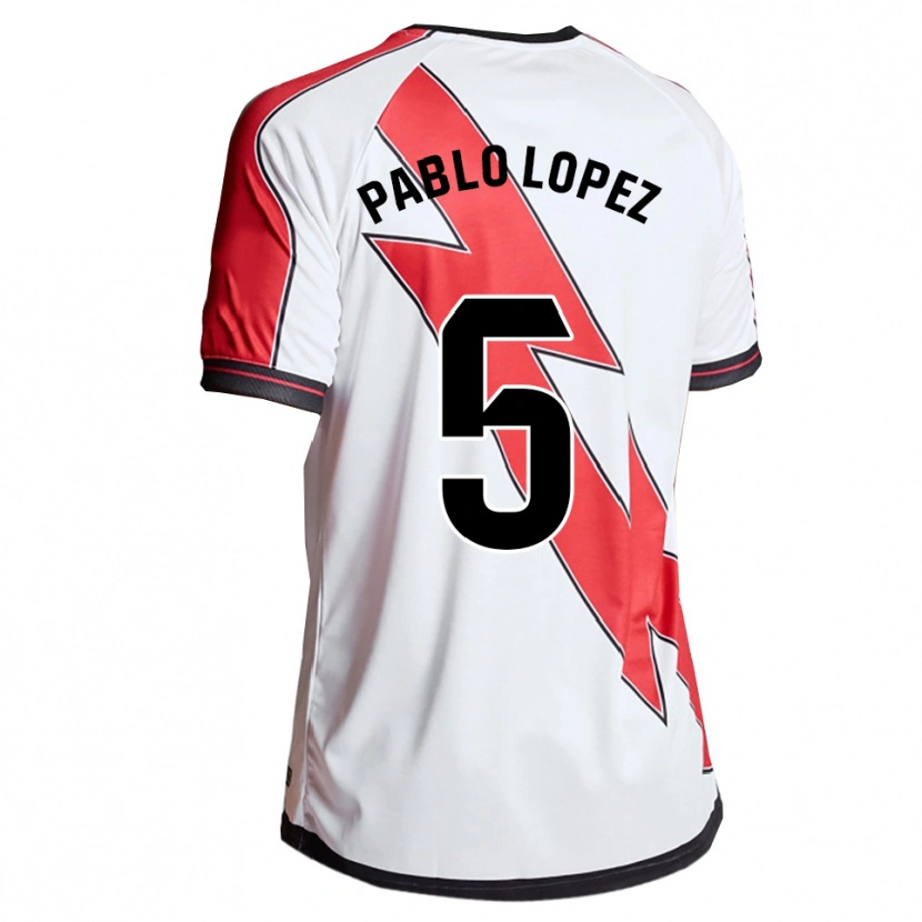 Danxen Kinderen Pablo López #5 Wit Rood Thuisshirt Thuistenue 2025/26 T-Shirt